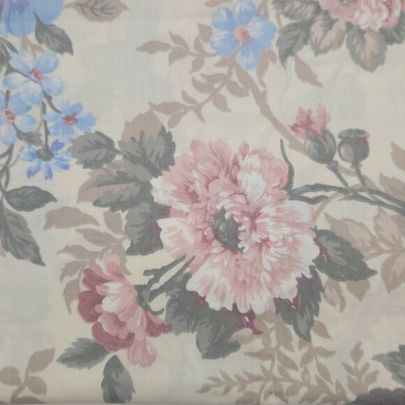 Vtg Joan Kessler Fabric Quilting Pastel Pink Floral Chintz Shabby 90s 45" 5yds - Picture 5 of 7
